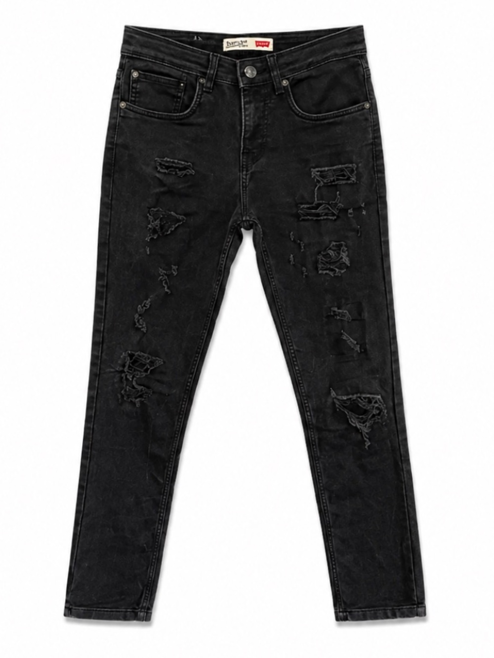 Levi’s 511 Black Waxed Ripped Skinny Jeans – Size 30 EUC